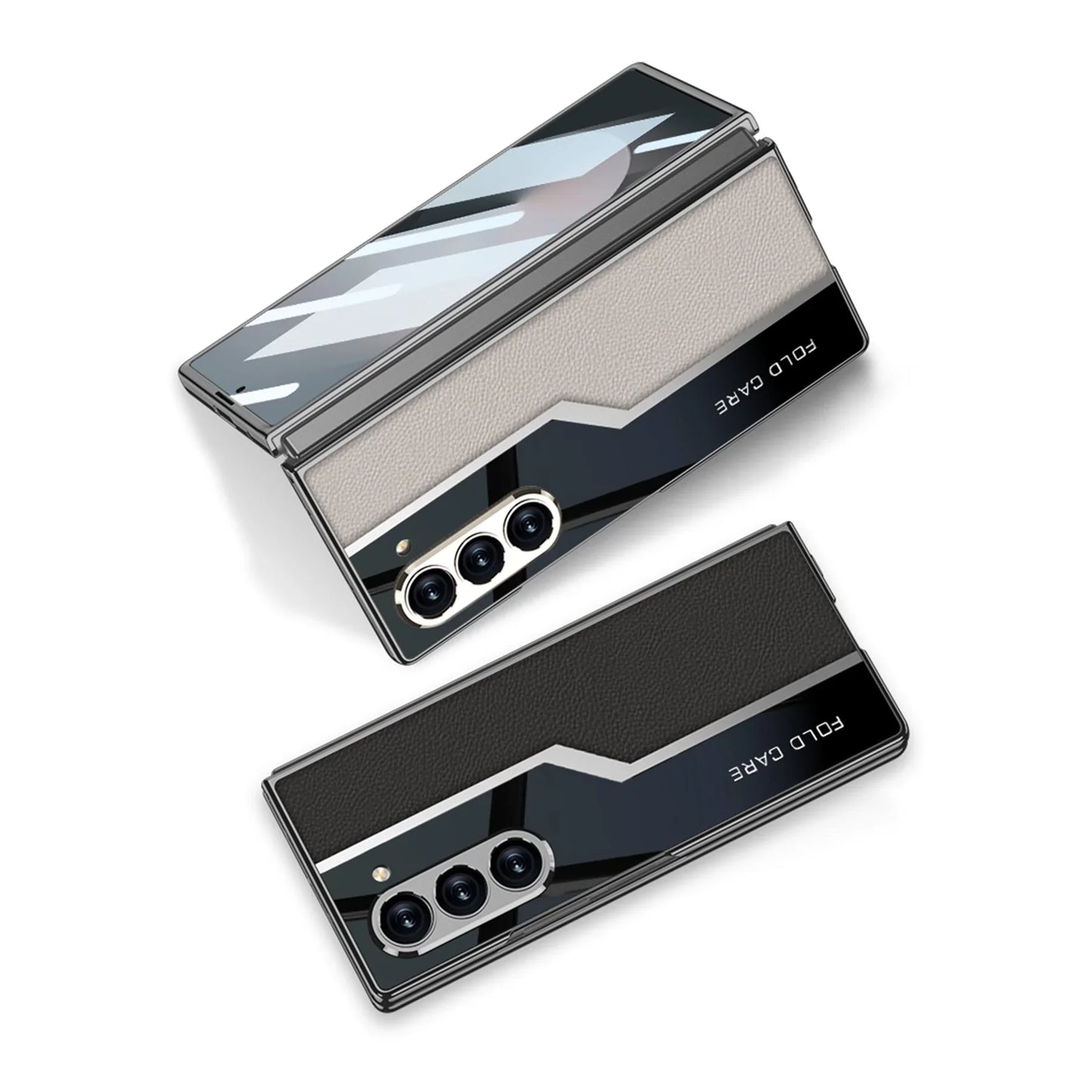 Galaxy Z Fold Series Classic Plain Leather Leather Craft Case