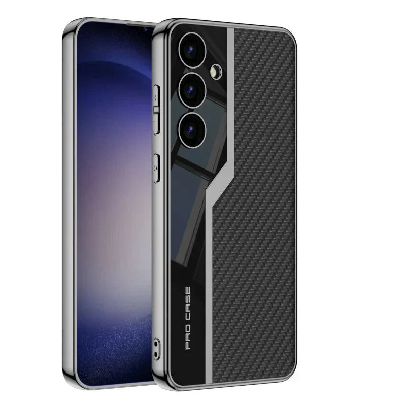 Classic Electroplated Plain Leather Case for Galaxy S25