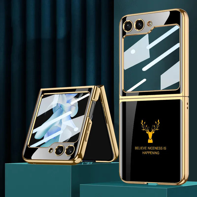 Samsung Galaxy Z Flip 5 Deer Pattern With Front Glass Case