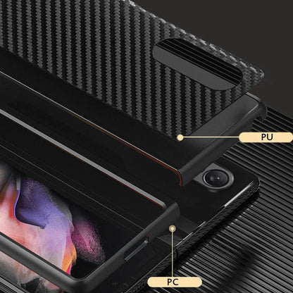 Luxury Carbon Fiber Pattern Phone Cover Samsung Galaxy Z Fold 3