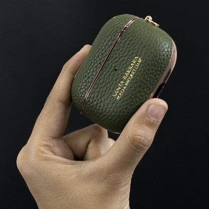 Santa Barbara AirPods Pro Leather Plating Protective Case