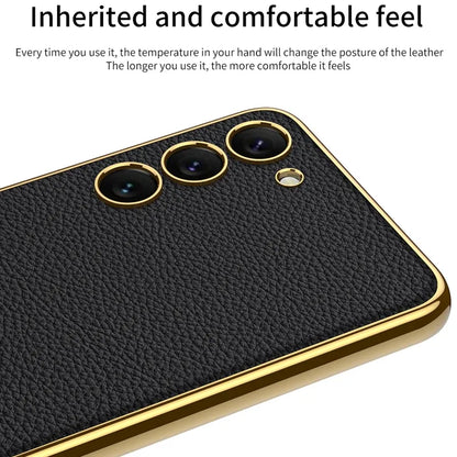 Electroplating PU Leather Soft Back Cover Case - Samsung