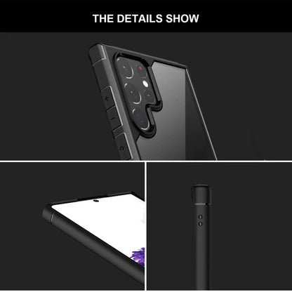 Transparent Shockproof Hard Back Silicone Frame Case For Samsung Galaxy S22 Ultra