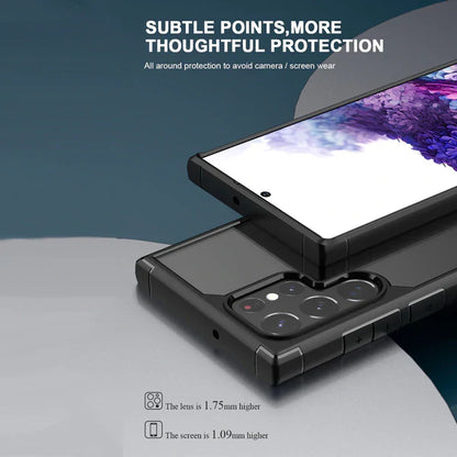 Transparent Shockproof Hard Back Silicone Frame Case For Samsung Galaxy S22 Ultra