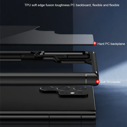 Transparent Shockproof Hard Back Silicone Frame Case For Samsung Galaxy S22 Ultra