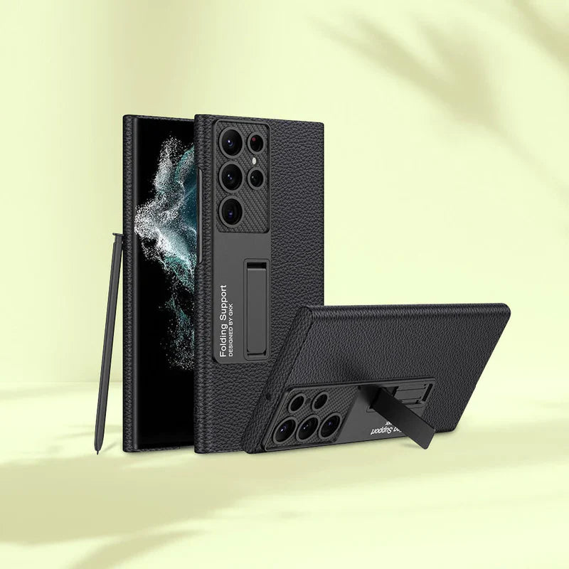 Galaxy S Series  Protective Standing Leather Cover With S Pen Slot