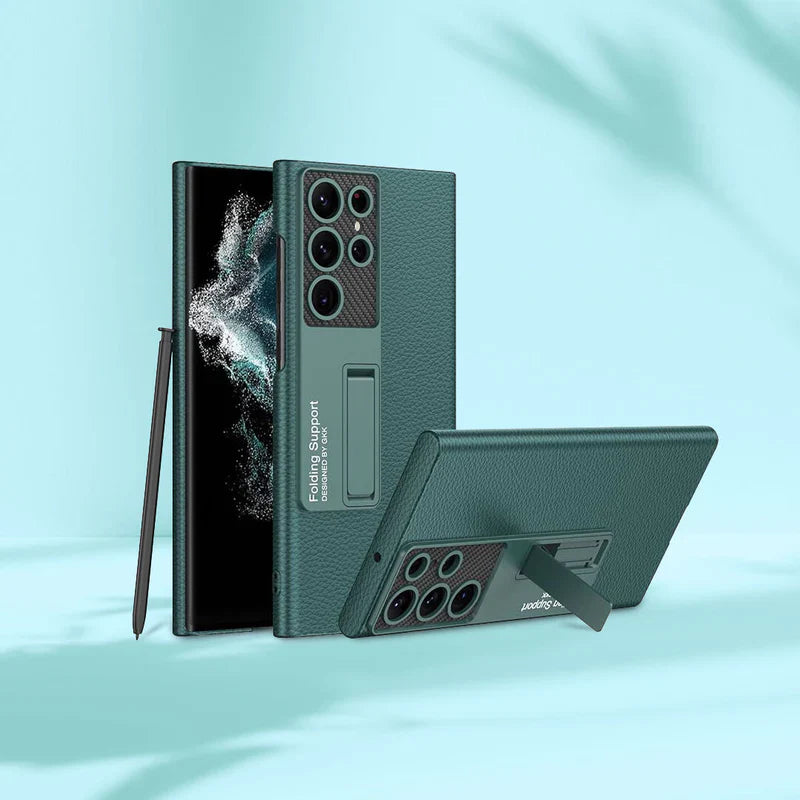 Galaxy S Series  Protective Standing Leather Cover With S Pen Slot