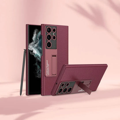 Galaxy S Series  Protective Standing Leather Cover With S Pen Slot