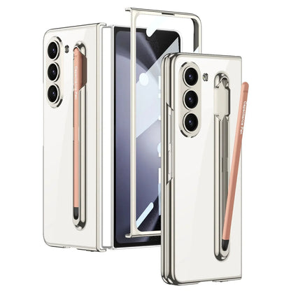 Transparent Case With Screen Protector & Tough Pen For Galaxy Z Fold 5