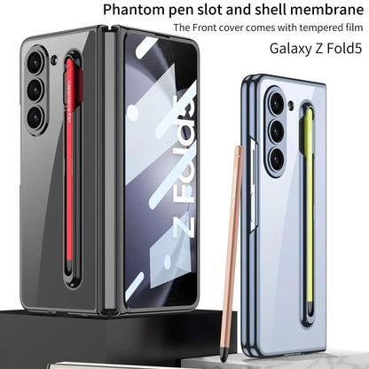 Transparent Case With Screen Protector & Tough Pen For Galaxy Z Fold 5