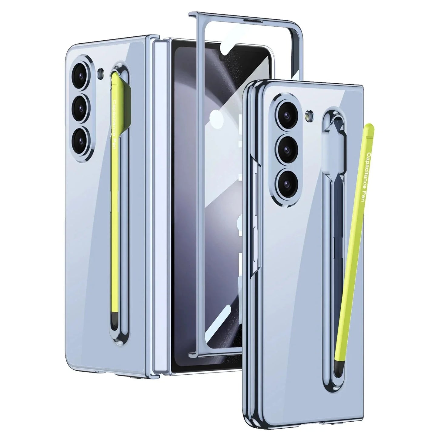 Transparent Case With Screen Protector & Tough Pen For Galaxy Z Fold 5