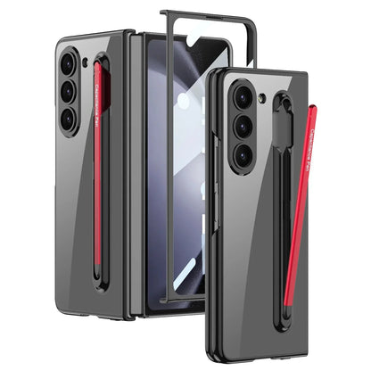 Transparent Case With Screen Protector & Tough Pen For Galaxy Z Fold 5