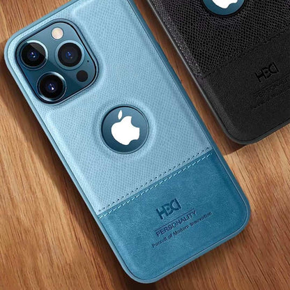 HBD Luxury Logo Cut Leather Case For iPhone 13 Series