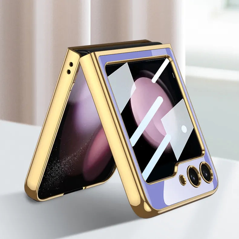 Samsung Galaxy Z Flip 5 Lion Pattern Glass Case