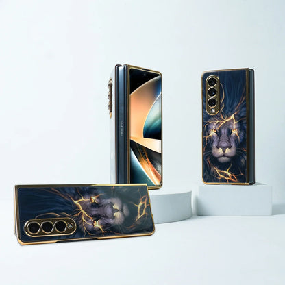 Galaxy Z Fold3 Lion Pattern Glass Cover Case
