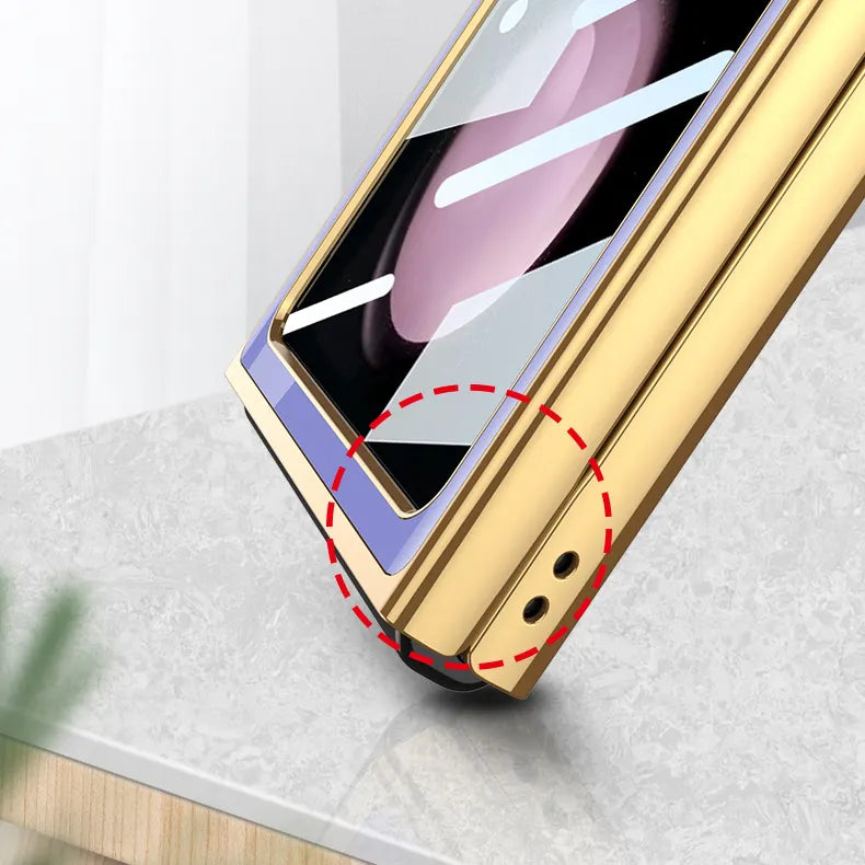 Samsung Galaxy Z Flip 5 Lion Pattern Glass Case